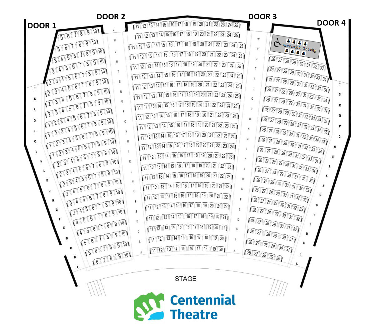centennial theatre seating